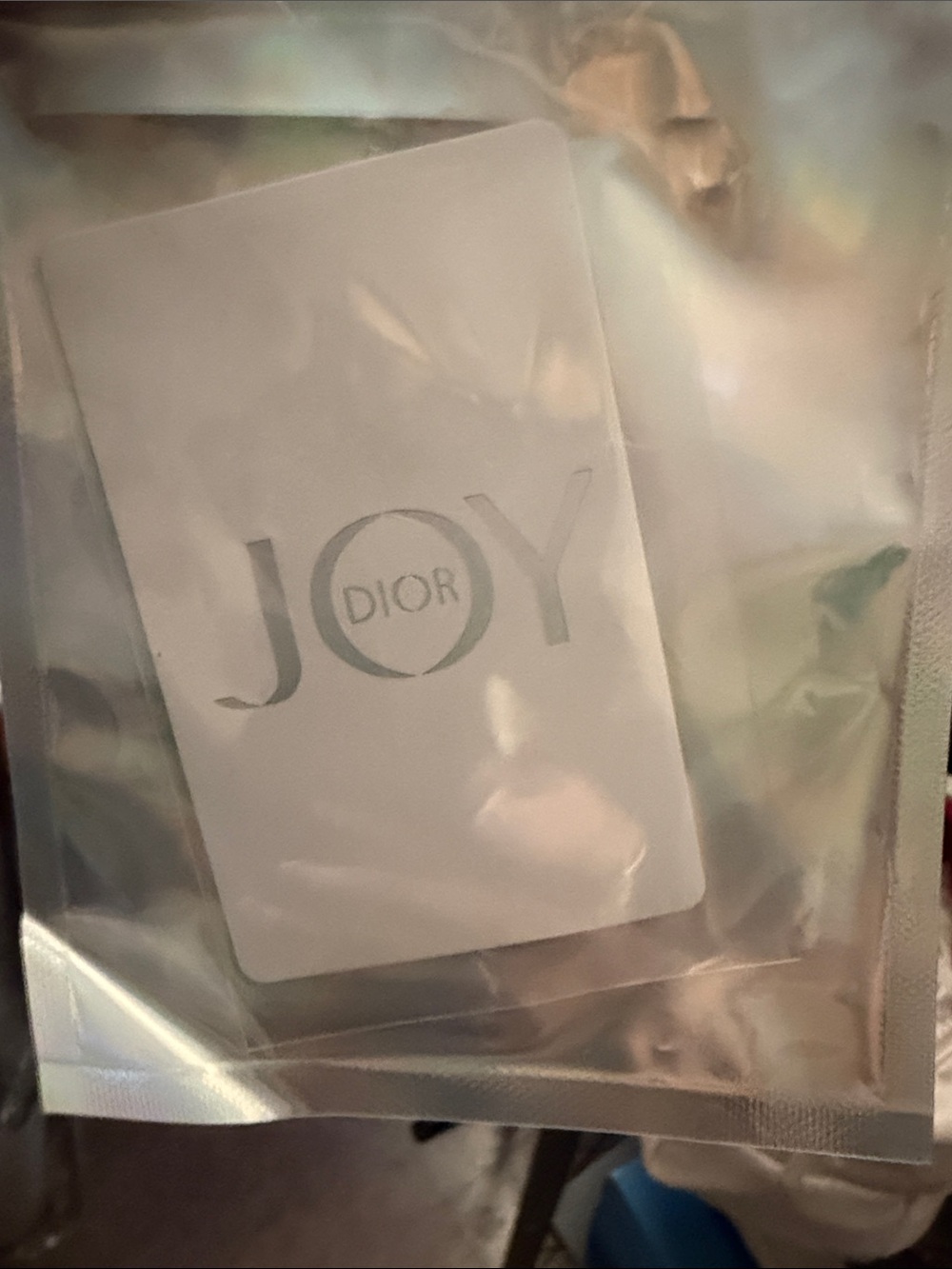 Dior JOY Card - White with Silver Lettering